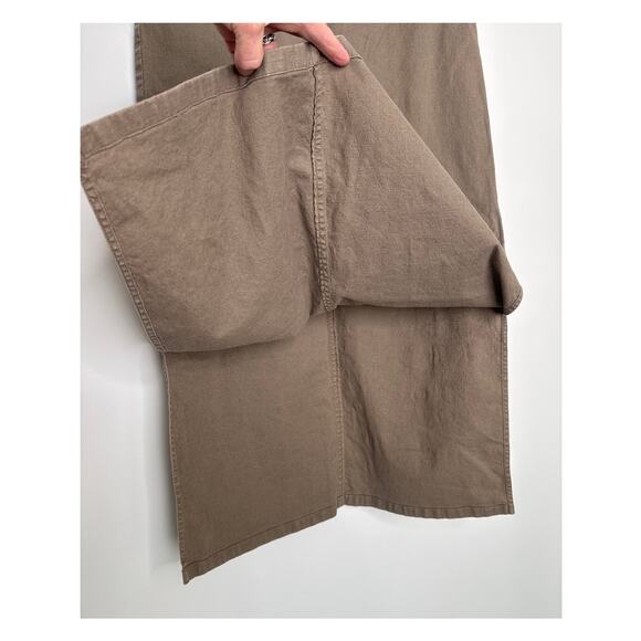 Co & Eddy Linen mix midi khaki skirt front tie side slits size 10 - Picture 6 of 10